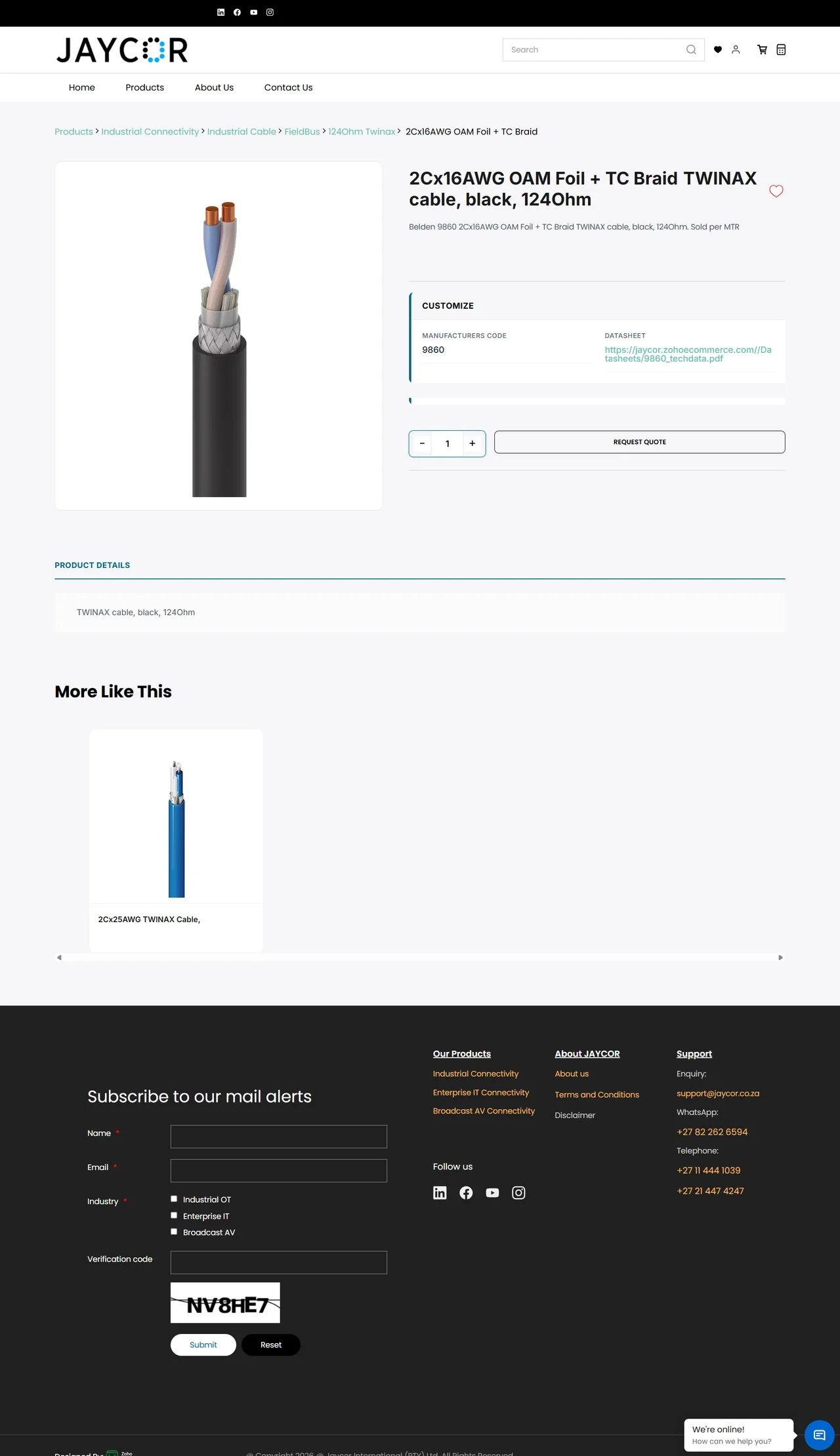 Screenshot of the customized product details page.
